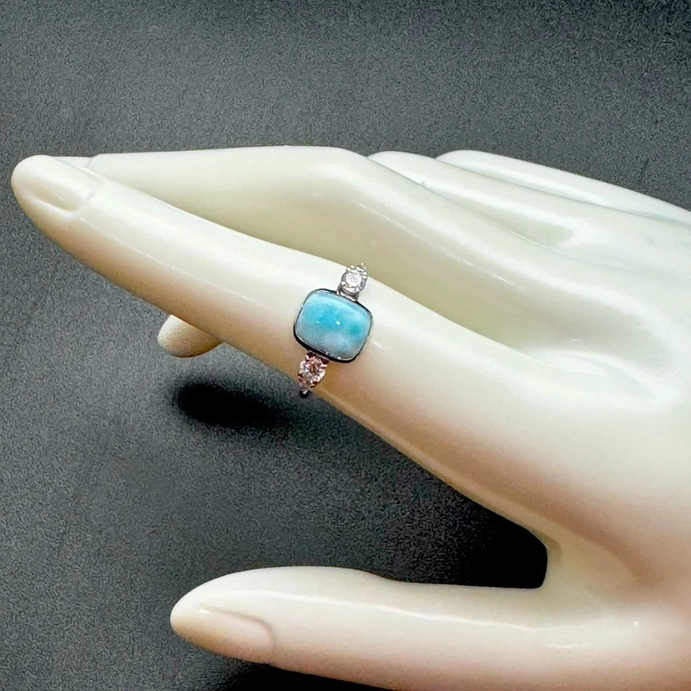 NEW Blue Larimar Elegant stone set in sterling silver